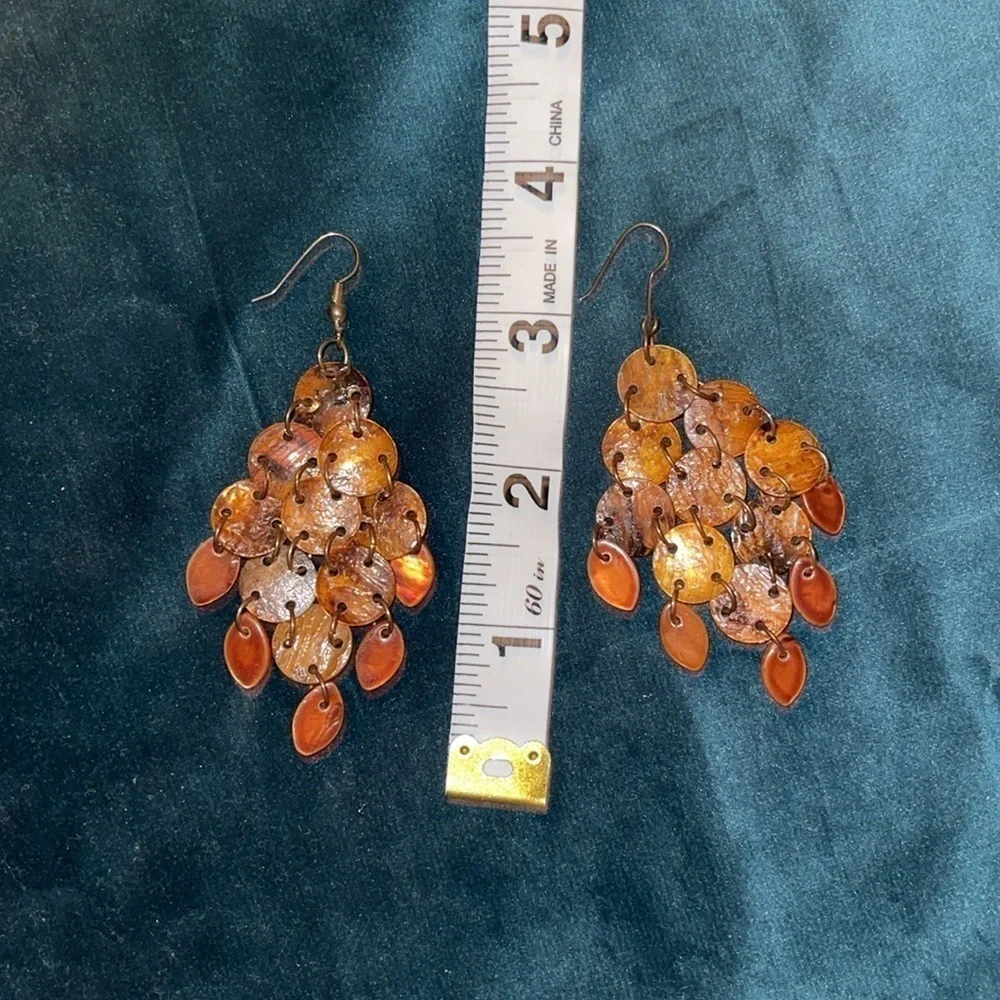 Brown / Bronze Chandelier Autumnal Earrings
